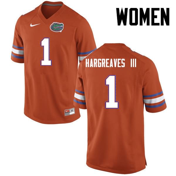 Women's NCAA Florida Gators Vernon Hargreaves III #1 Stitched Authentic Nike Orange College Football Jersey GCW2565KC